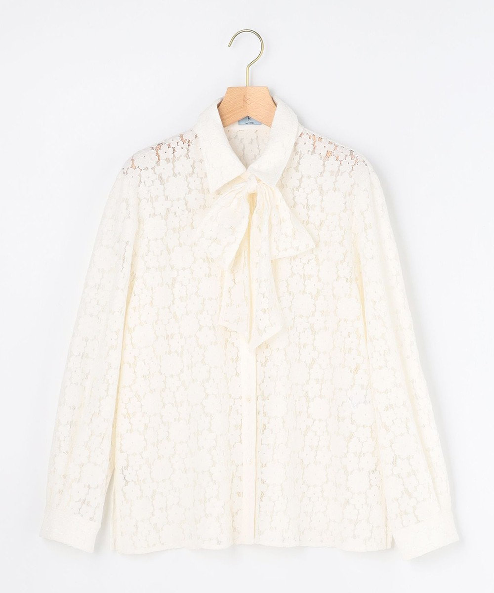 組曲 【先行予約・WEB限定】フラワーラッセルレースシャツライク ブラウス 
