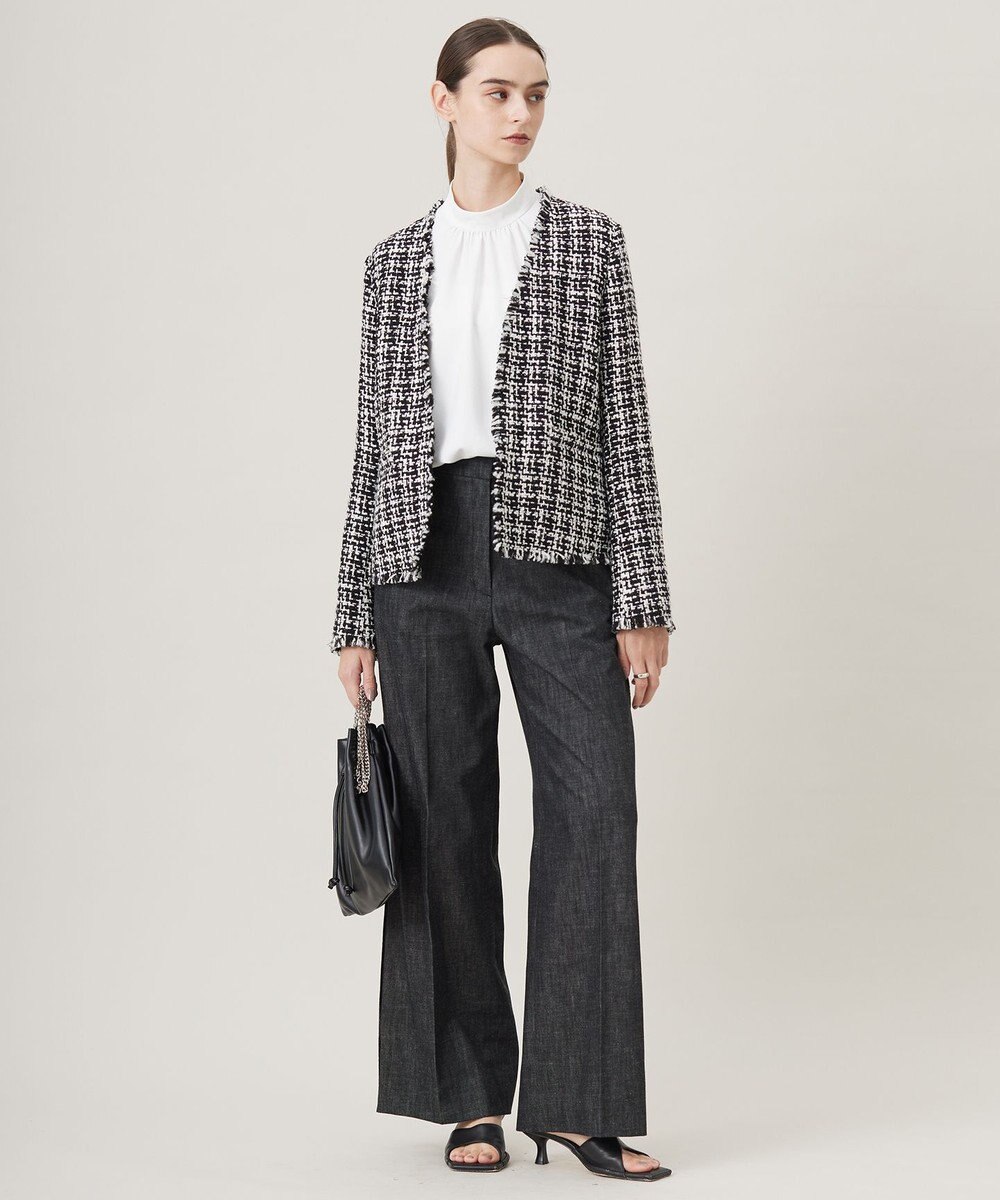 ICB 【CLASSY.1月号掲載】ルレックスツイード ノーカラージャケット 