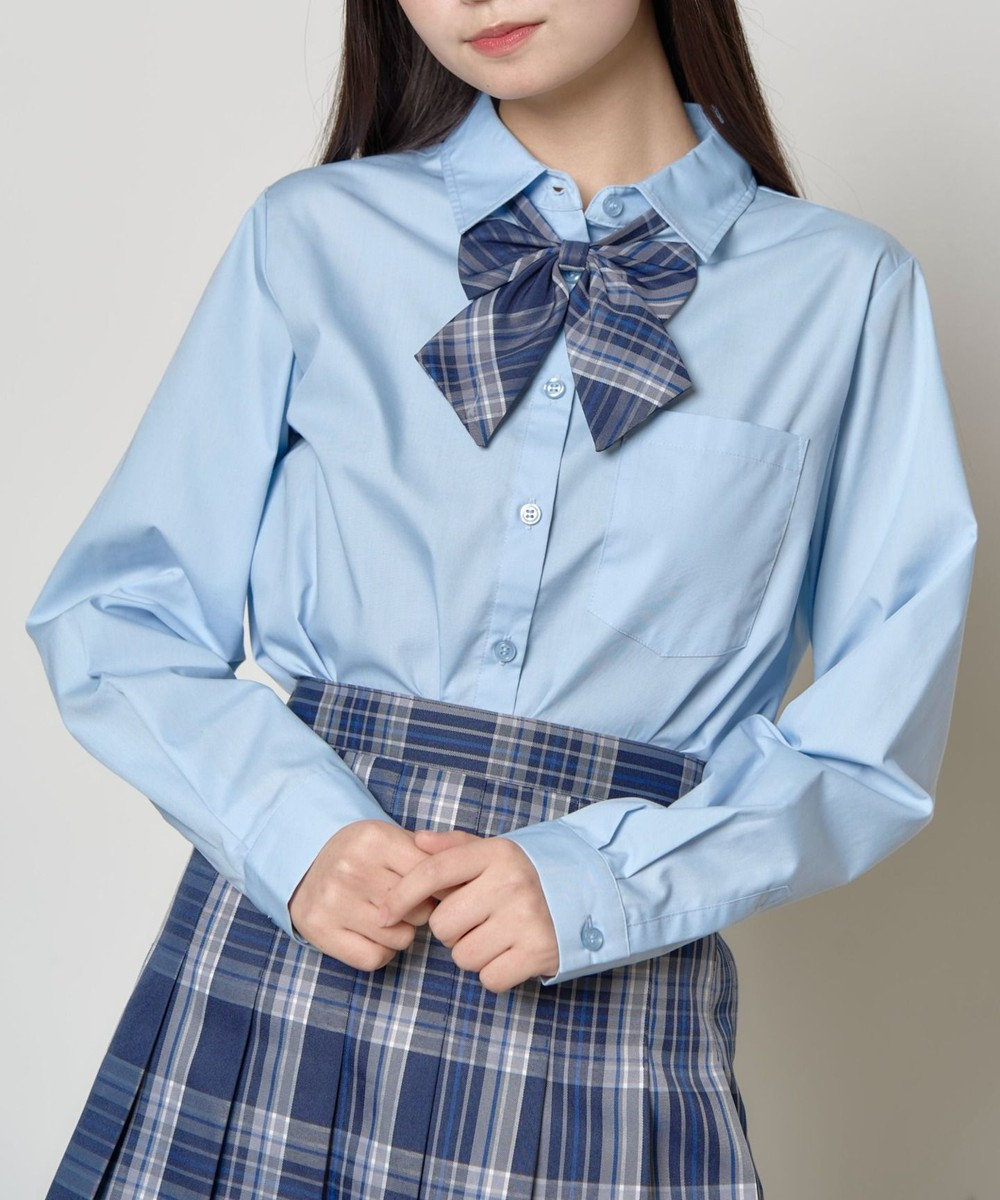 WEGO 【SCHOOL ITEM】スクールシャツL／S サックス