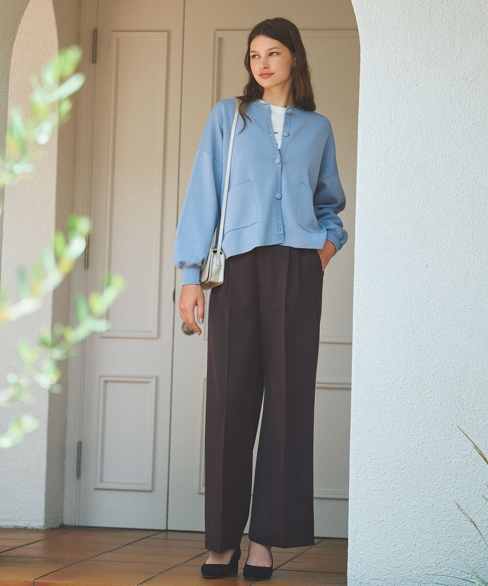 ANY スウェットライクニットカーディガン 