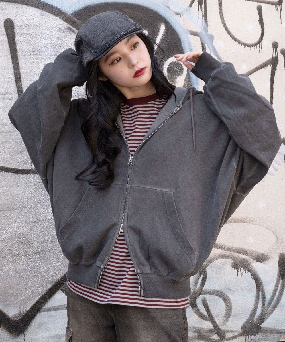 WEGO 【ユニセックス着用ITEM/MLサイズ展開】バルーンBIGダブルZIPパーカー 