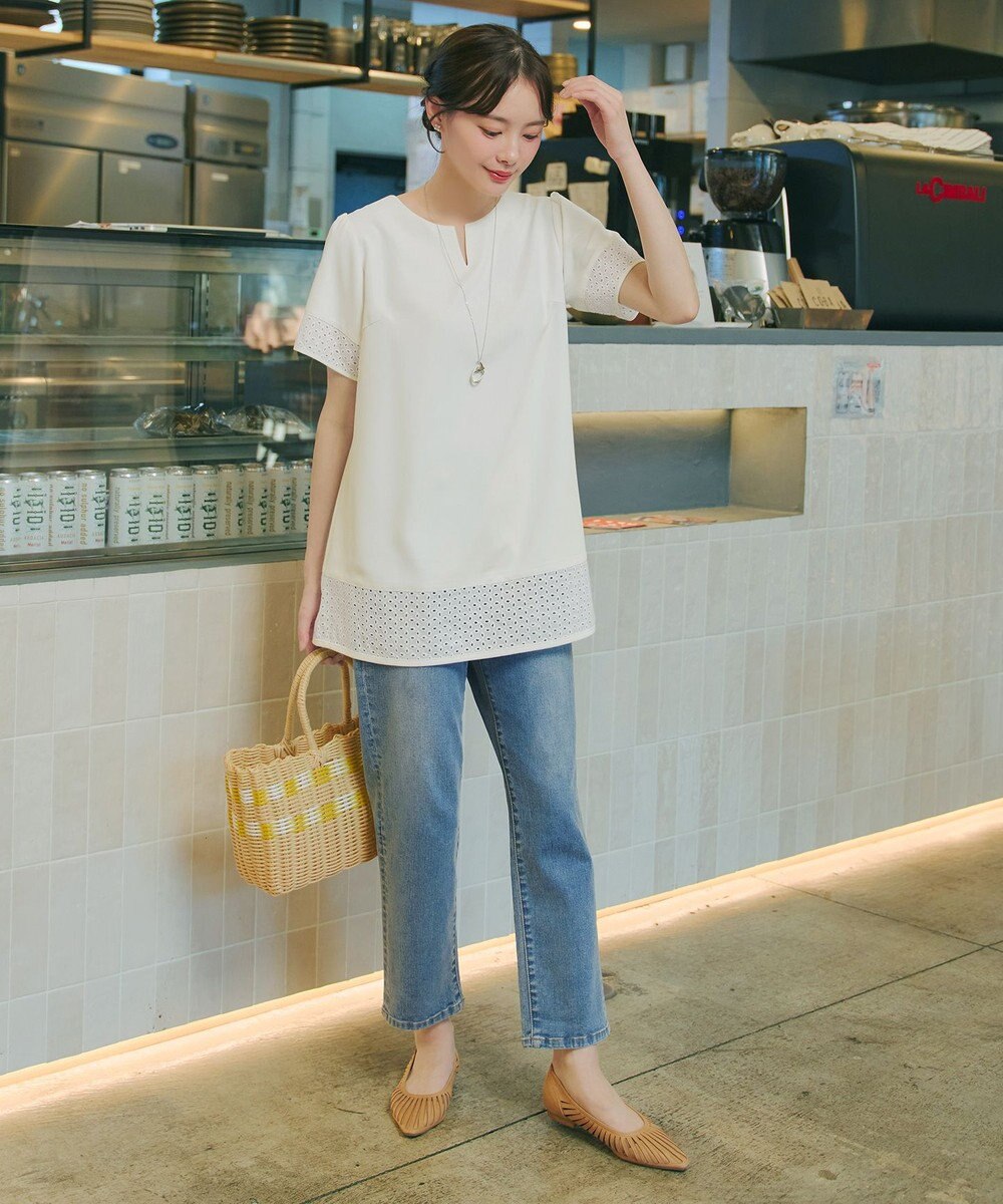 Tiaclasse 裾レース切替チュニック 