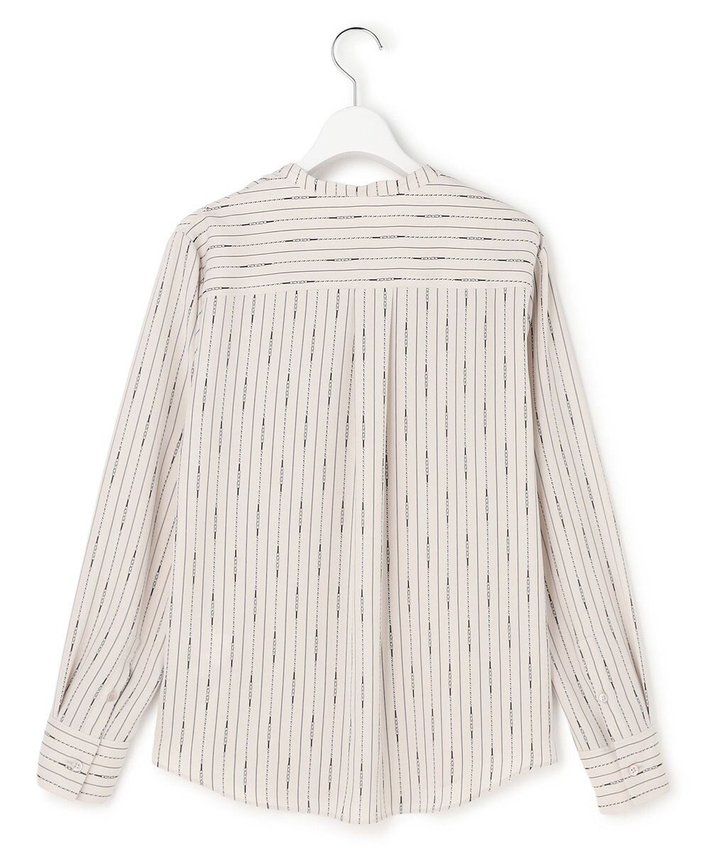 ICB 【新色追加・WEB限定】BackSatinAmunzen キーネックブラウス 