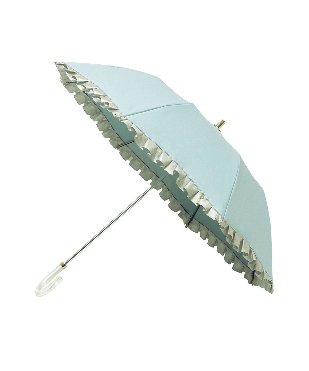 MOONBAT 【一級遮光/晴雨兼用】LANVIN en Bleu (ランバン オン ブルー)  折りたたみ日傘 シャイニーフリル 遮光 遮熱 UV 