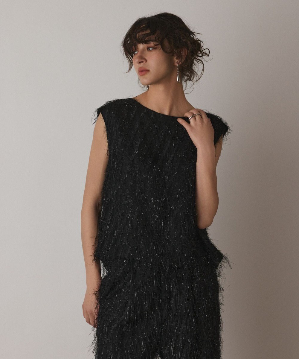 GRACE CONTINENTAL フリンジギャザートップ 