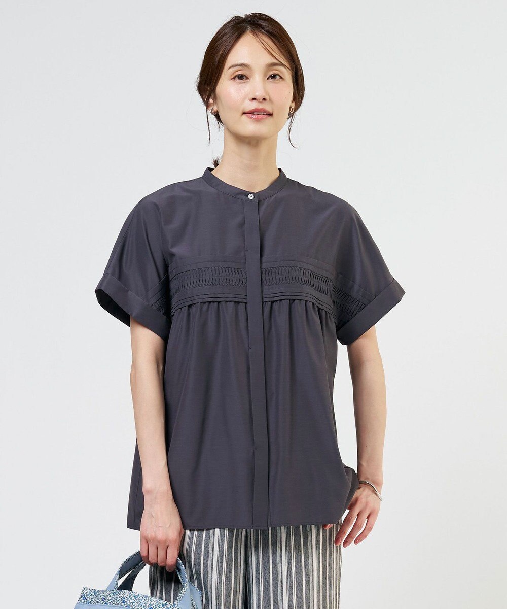 J.PRESS LADIES S ソフトシアークロス フレンチスリーブ ブラウス 