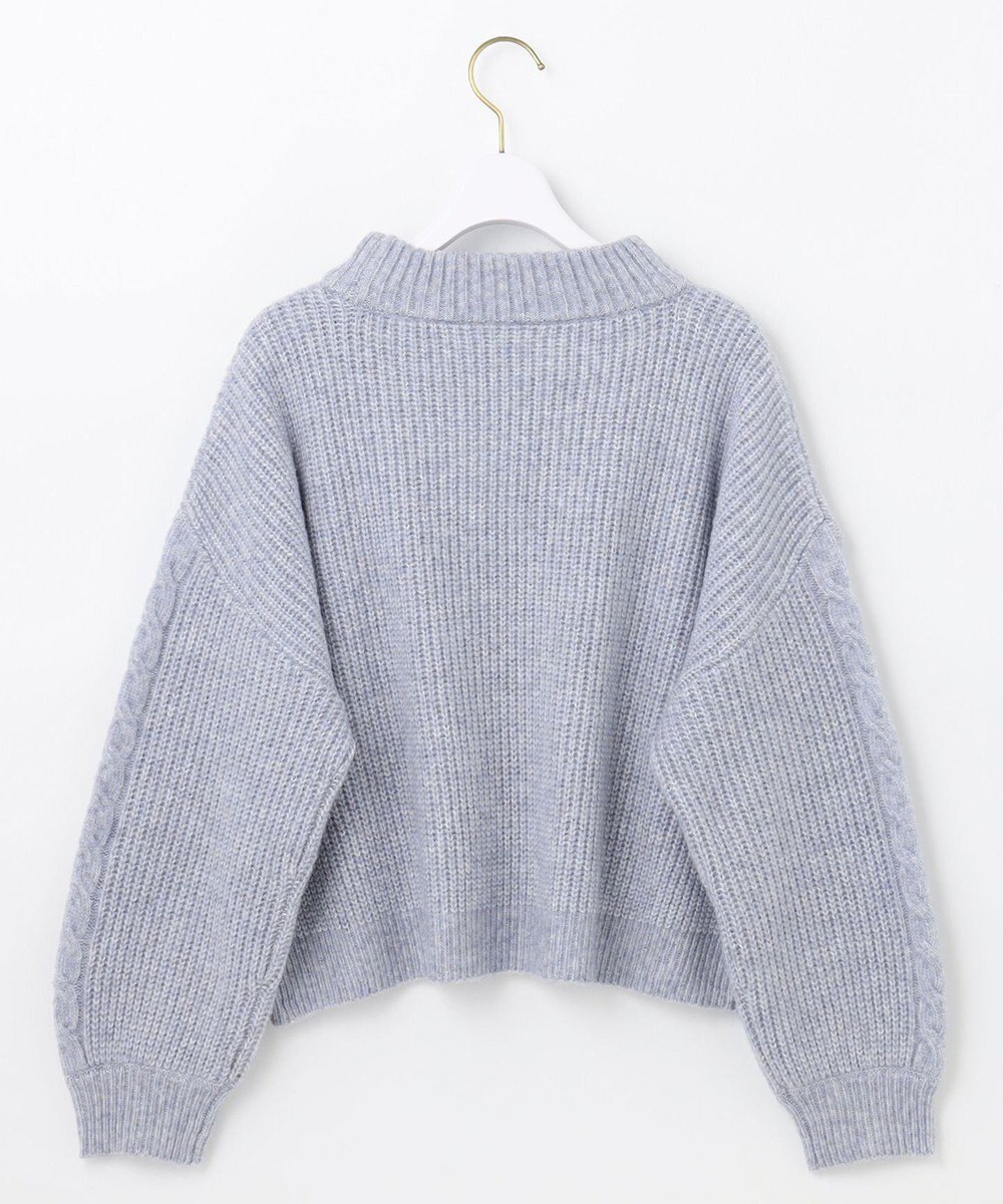 ANY SIS 【洗える】袖ケーブルショート ニット 