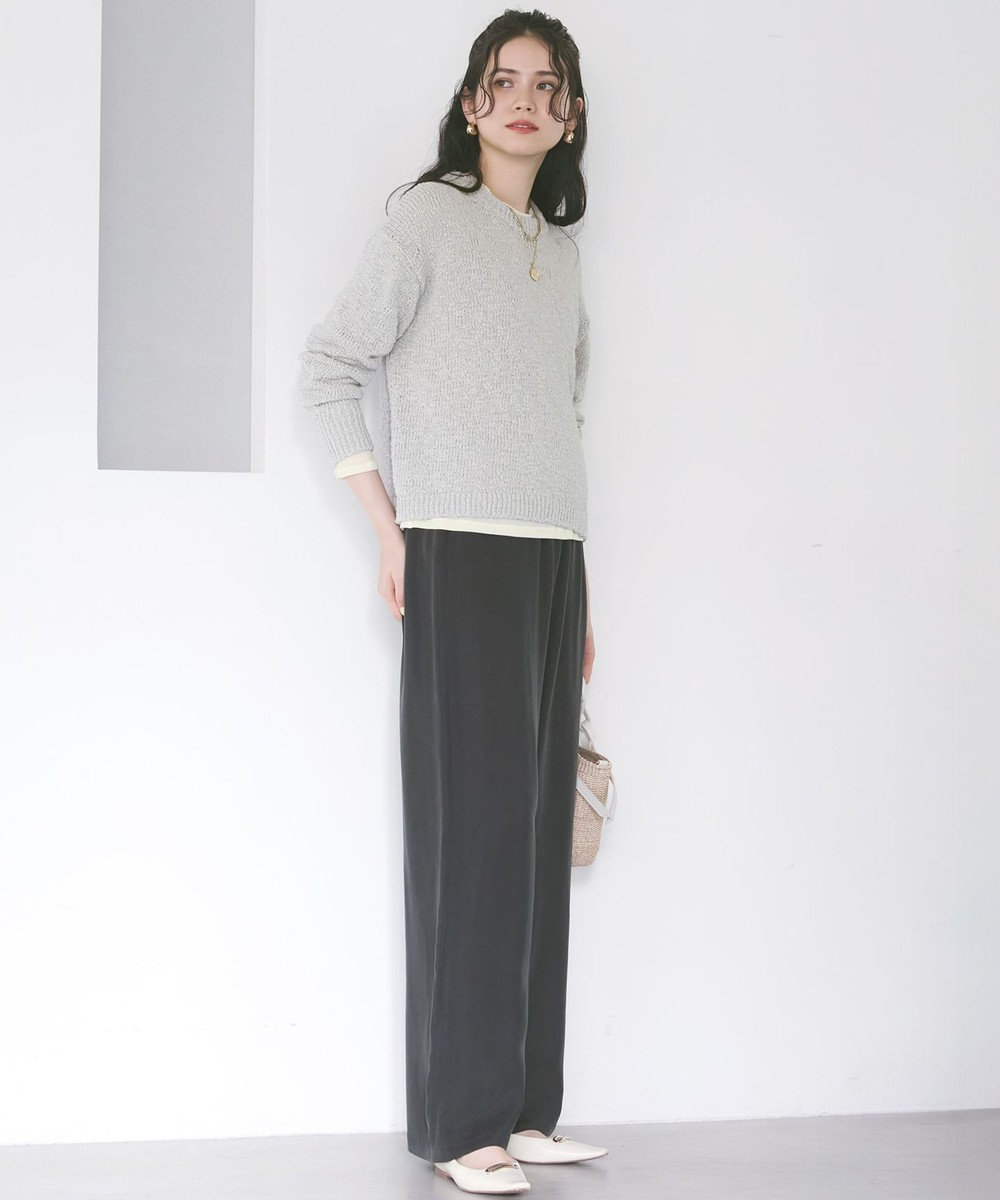 23区 【SLOW/一部店舗限定】リボンヤーン クルーネック ニット 