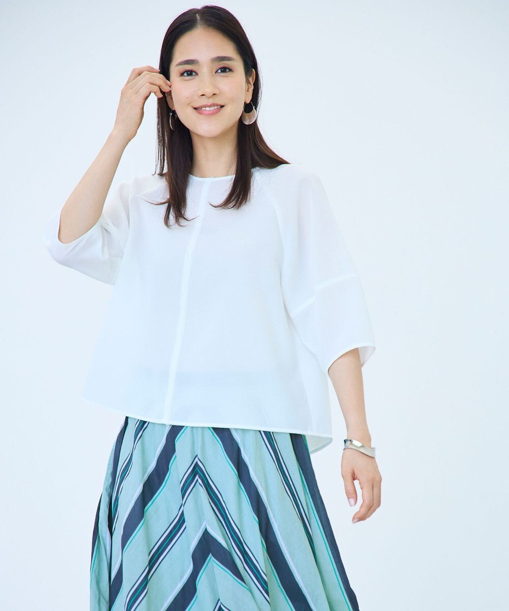 自由区 【カタログ掲載・人気素材・NEWデザイン】ラスティックメッシュラグランスリーブ ブラウス 