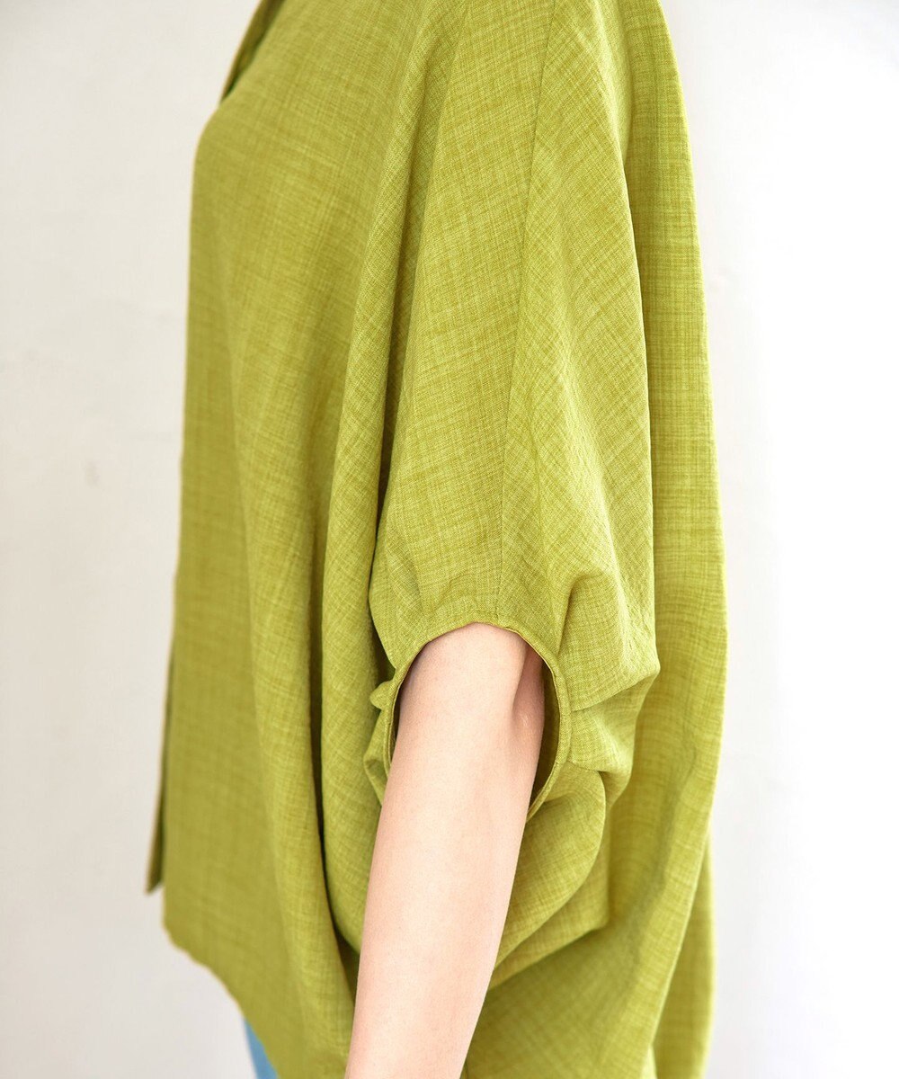 Tiaclasse 【洗える】麻調ドルマンタックシャツ 