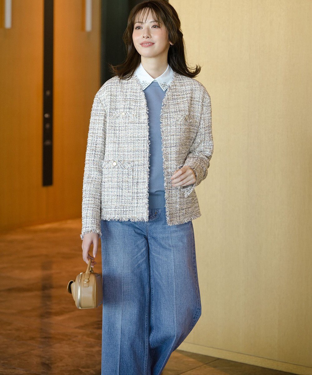 23区 S 【FUDGE掲載/滝沢眞規子さん着用/RED CARD TOKYO×23区】 センタープレス デニム ワイド パンツ 