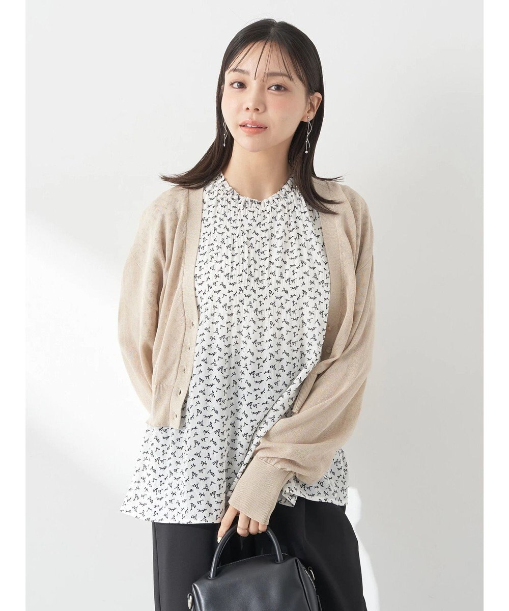 earth music&ecology シアーラメＶネックカーディガン 