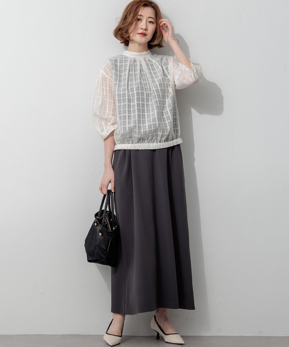 23区 【先行予約】ダブルフェイスジャージー Iラインワンピース 