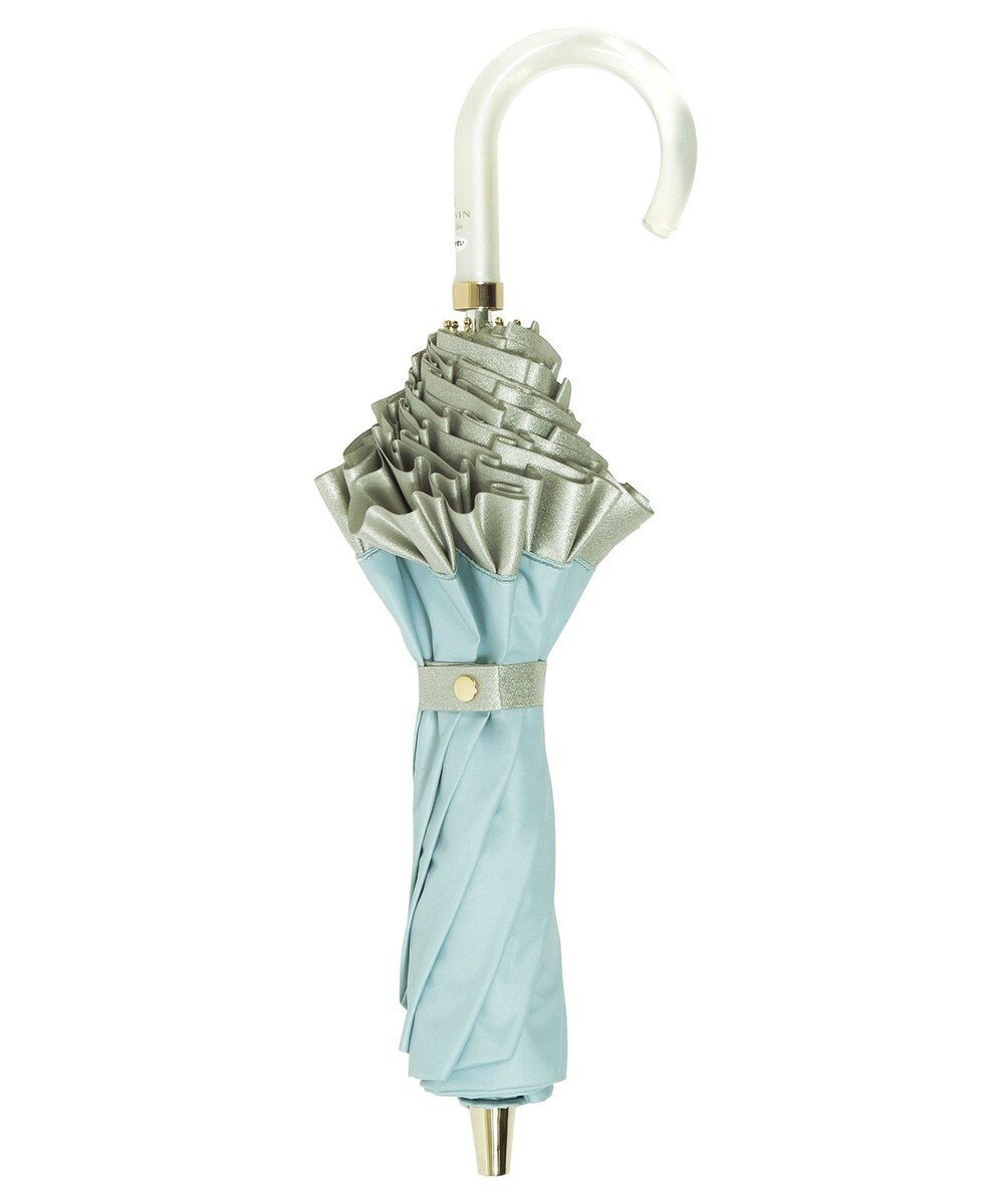 MOONBAT 【一級遮光/晴雨兼用】LANVIN en Bleu (ランバン オン ブルー)  折りたたみ日傘 シャイニーフリル 遮光 遮熱 UV 