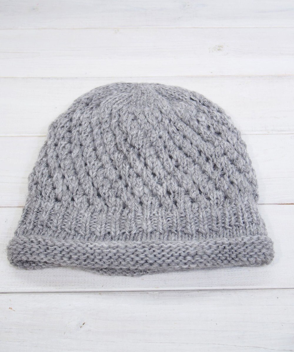 石田製帽 【防寒対策・日本製】ウールロールアップ ニット帽 