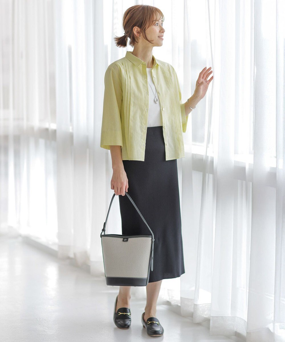 J.PRESS LADIES 【洗える】リブ ナロー スカート 