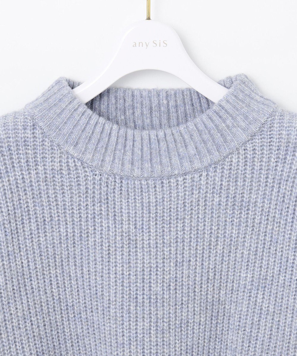 ANY SIS 【洗える】袖ケーブルショート ニット 