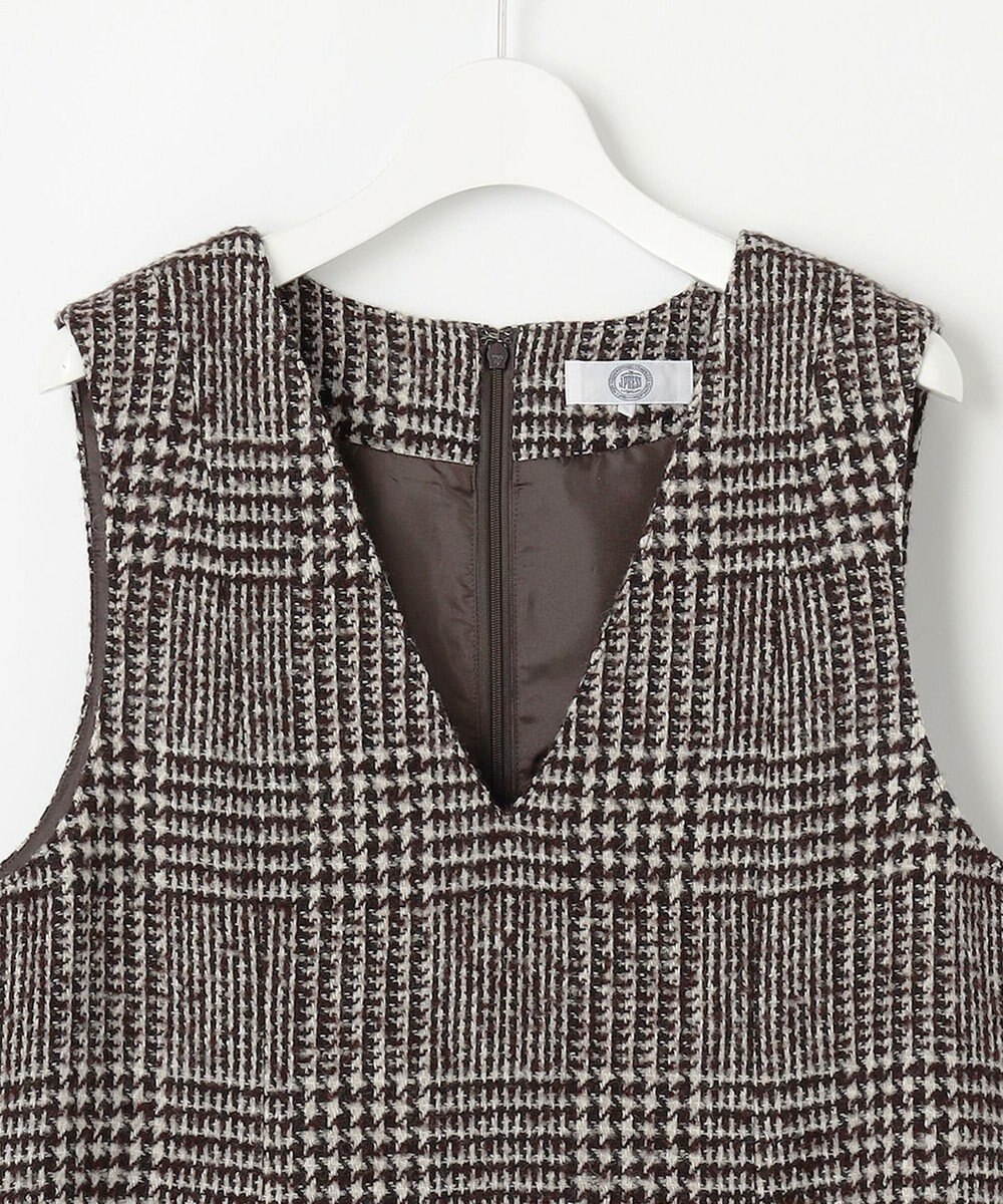 J.PRESS LADIES L ウールシルクツイードグレンチェック ジャンパースカート 
