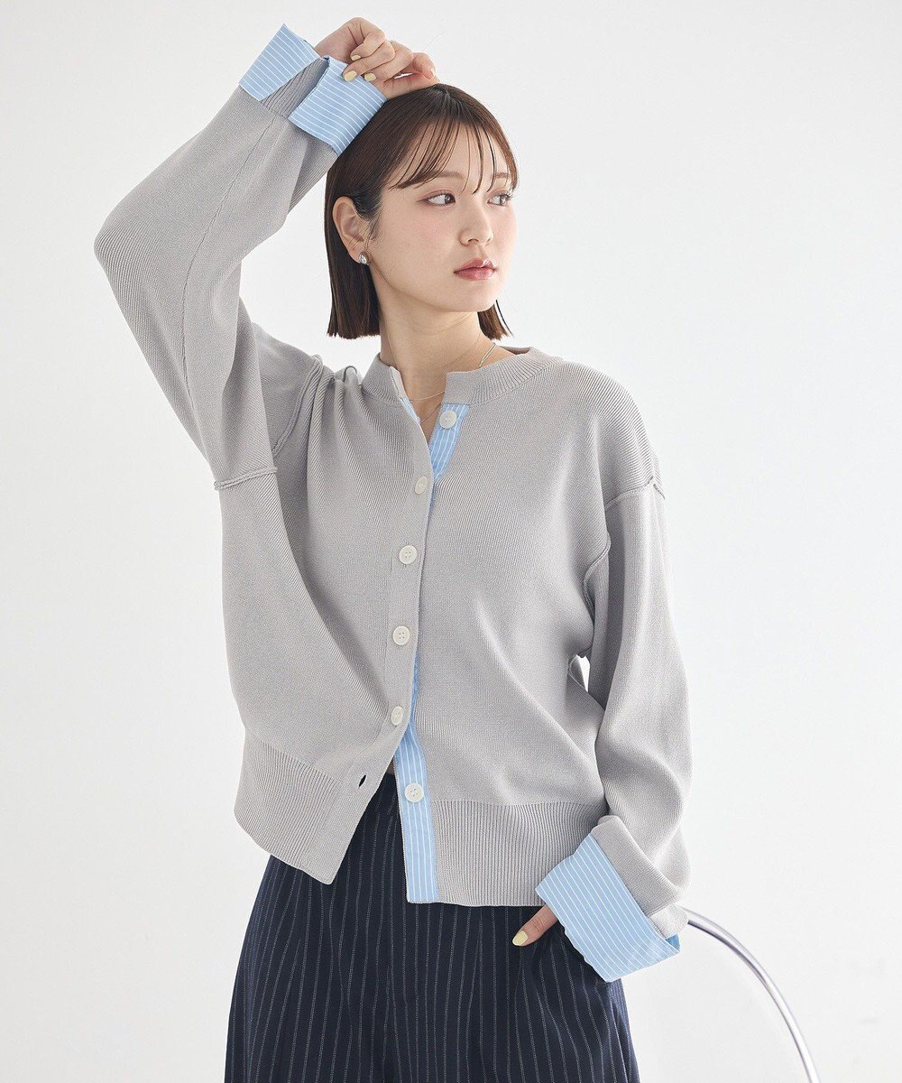 earth music&ecology フェイクレイヤードカーディガン 