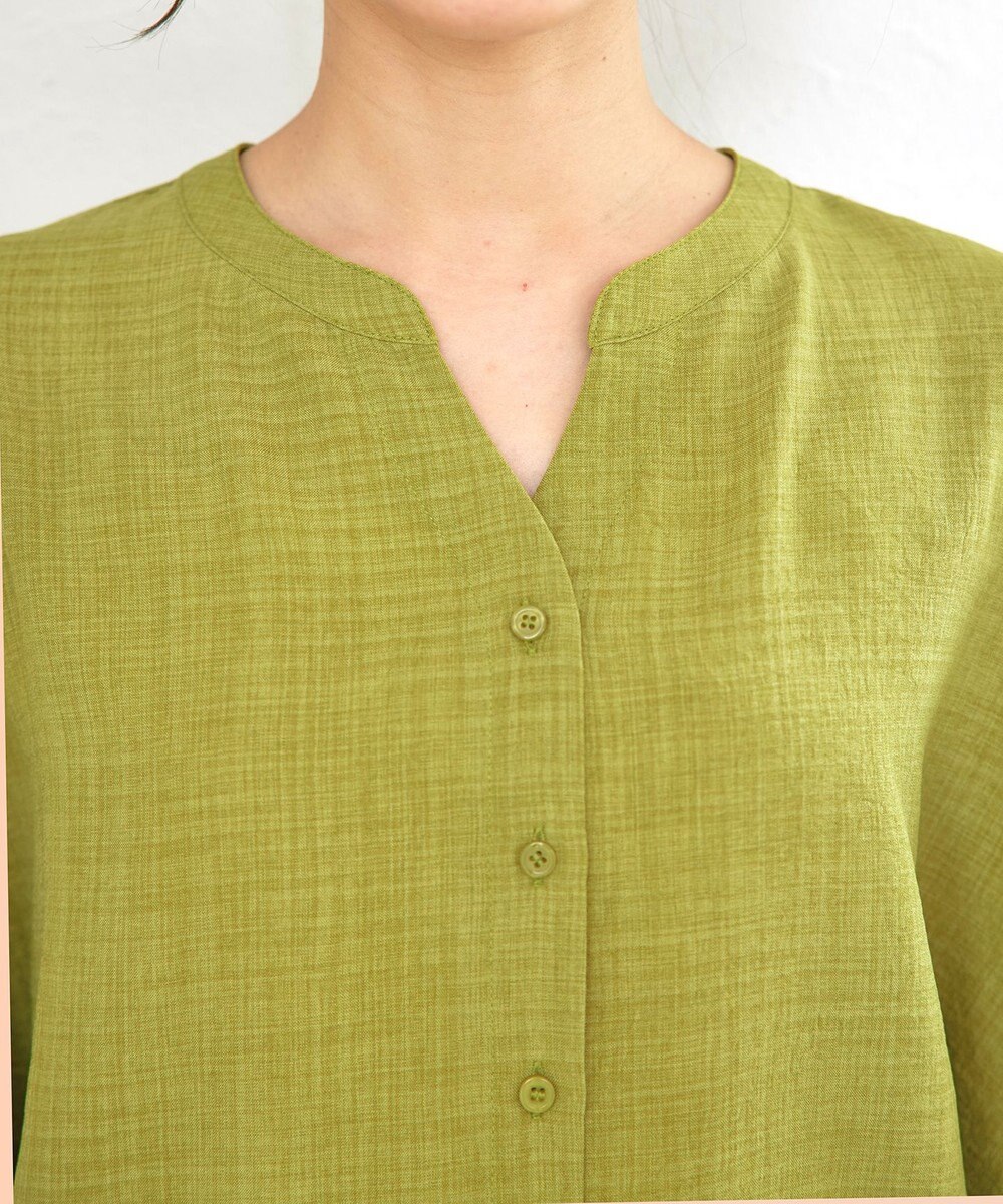 Tiaclasse 【洗える】麻調ドルマンタックシャツ 