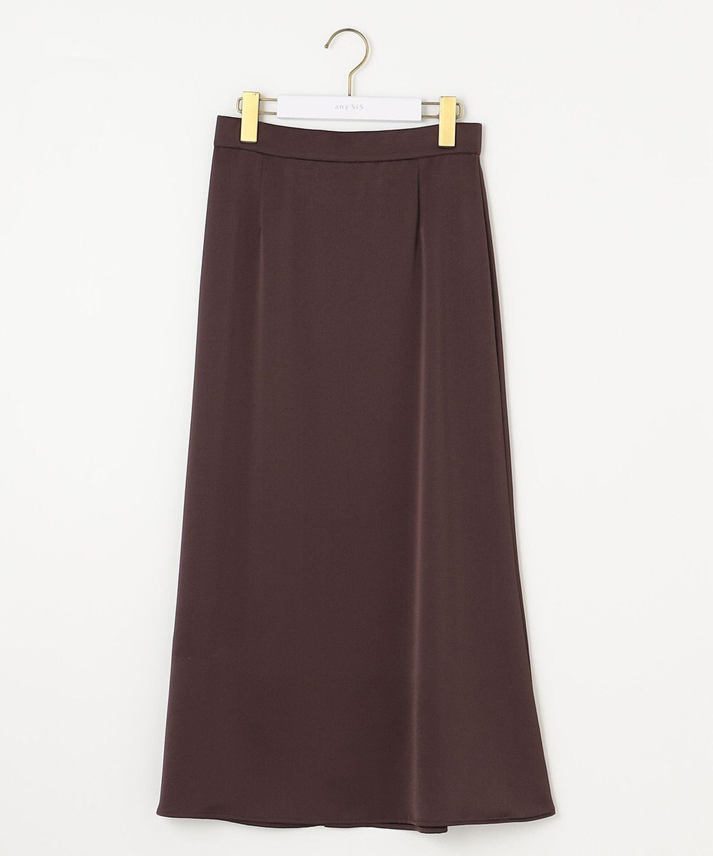 ANY SIS 【洗える】ダルサテンナロー スカート 