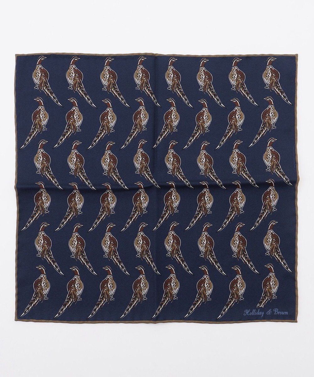 JOSEPH ABBOUD 【イタリア製・Holliday&Brown】バードグラフィックプリントポケットチーフ 