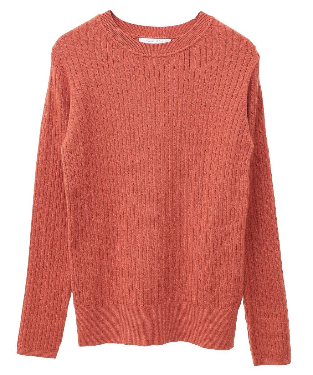 Green Parks プチケーブルクルーネックニットプルオーバー 