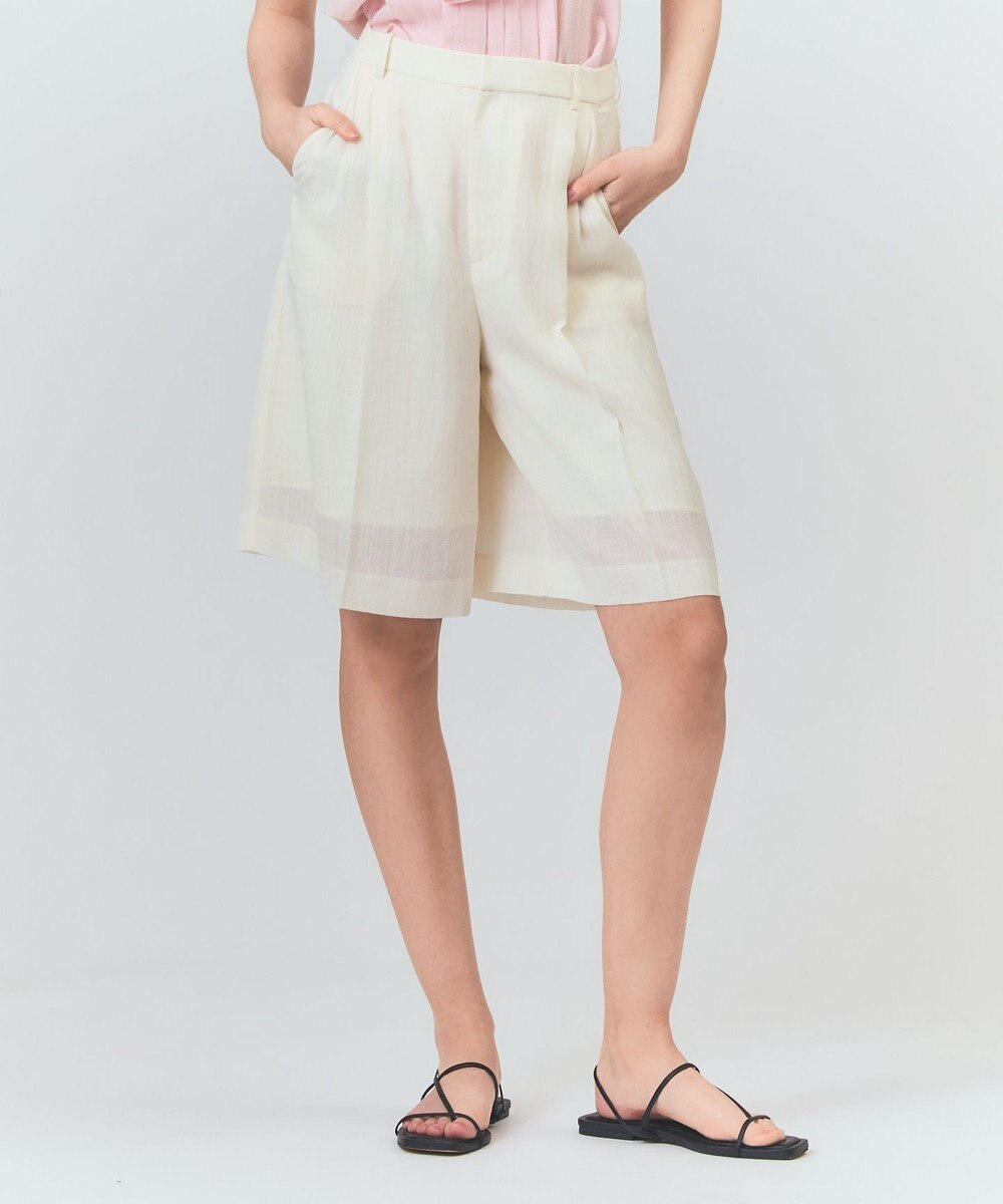 GRACE CONTINENTAL リネンライクシアーパンツ 