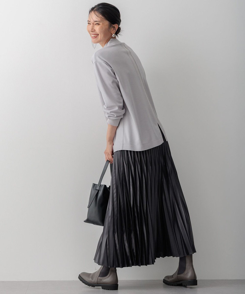 23区 【洗える】レザーライクプリーツ スカート 