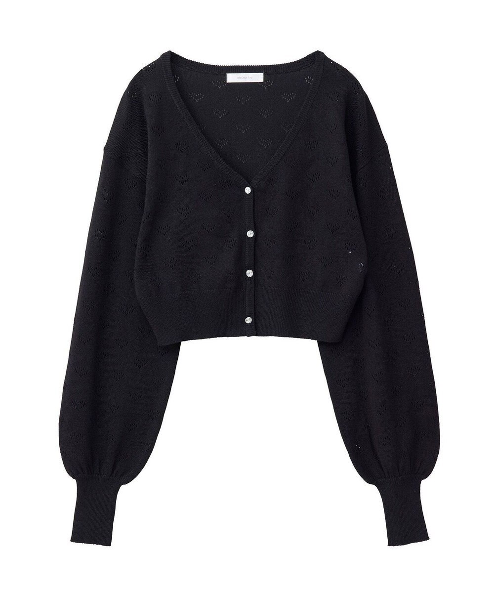Green Parks ・ｓｗｉｎｇ　ｂｙ　ハート柄スカシニットカーディガン 