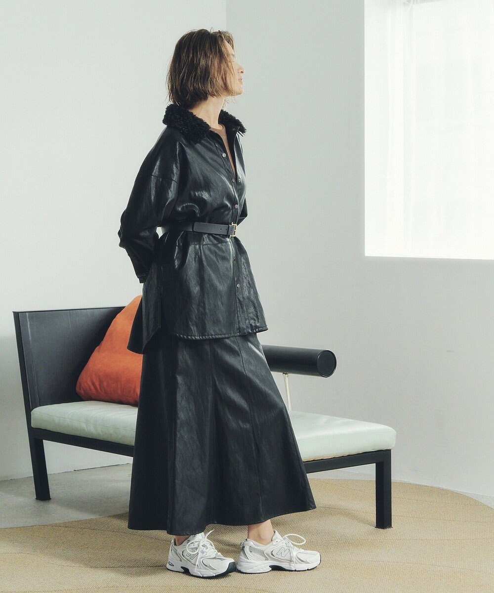 YECCA VECCA レザーライクシャツジャケット 