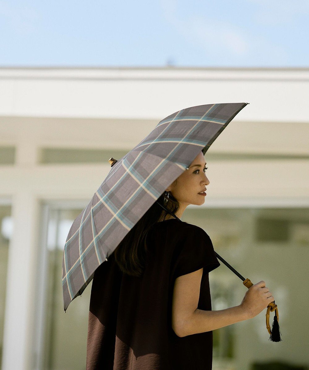 自由区 【UVカット・晴雨兼用・日本製】エアリーチェック アンブレラ 