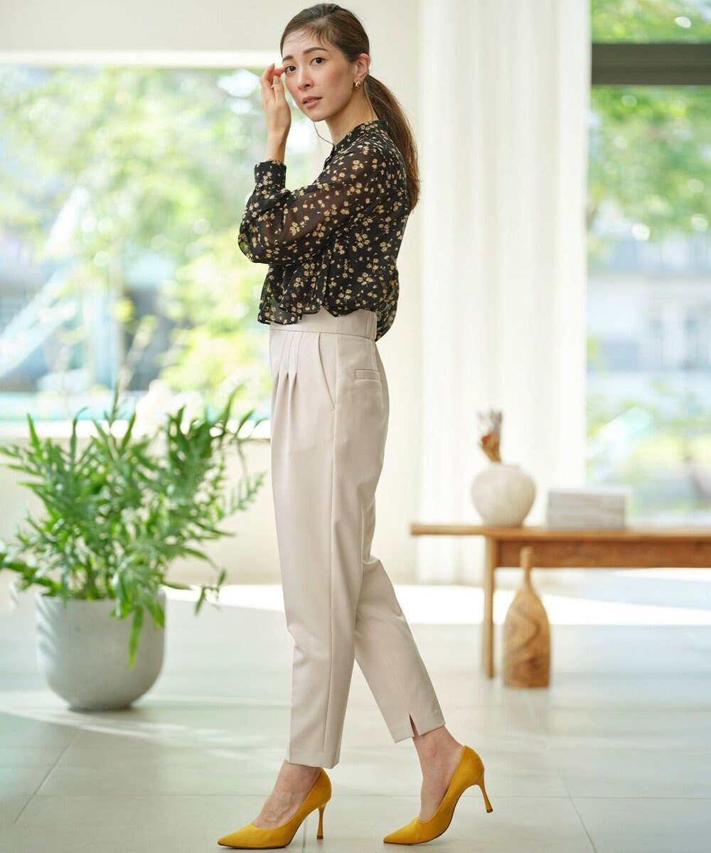 組曲 シフォンオーガンプリント ティアードブラウス 