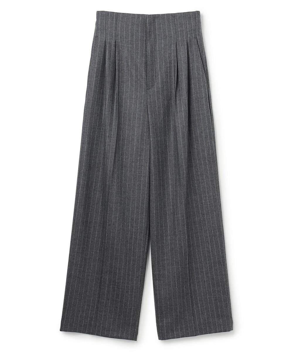 BEIGE， DELAND / ウールピンストライプハイウエストタックパンツ 