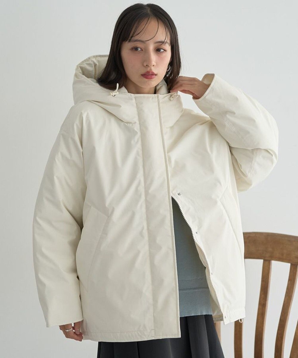 earth music&ecology フーデットパファーコート 