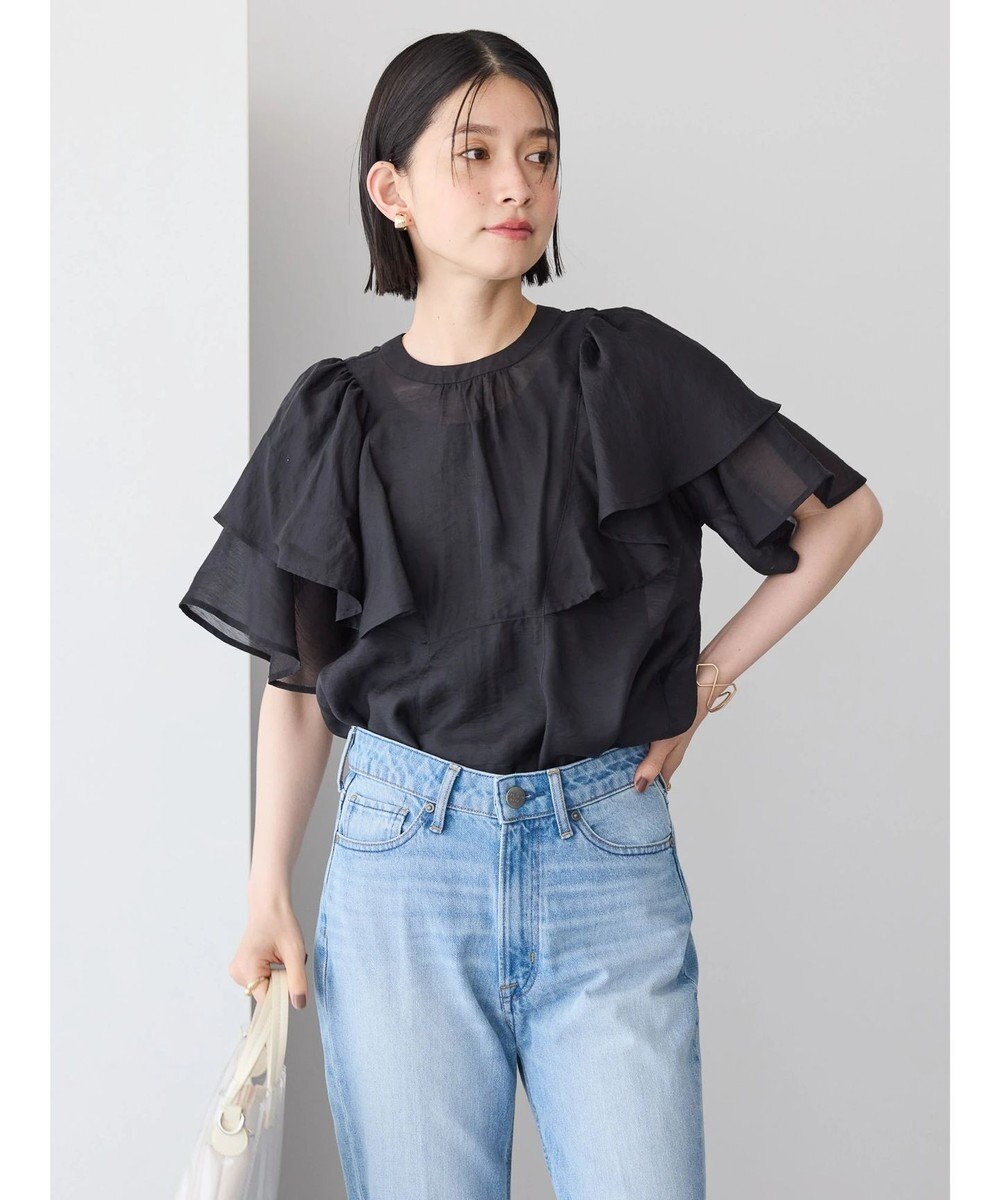 AMERICAN HOLIC 接触冷感シアーフリルブラウス 