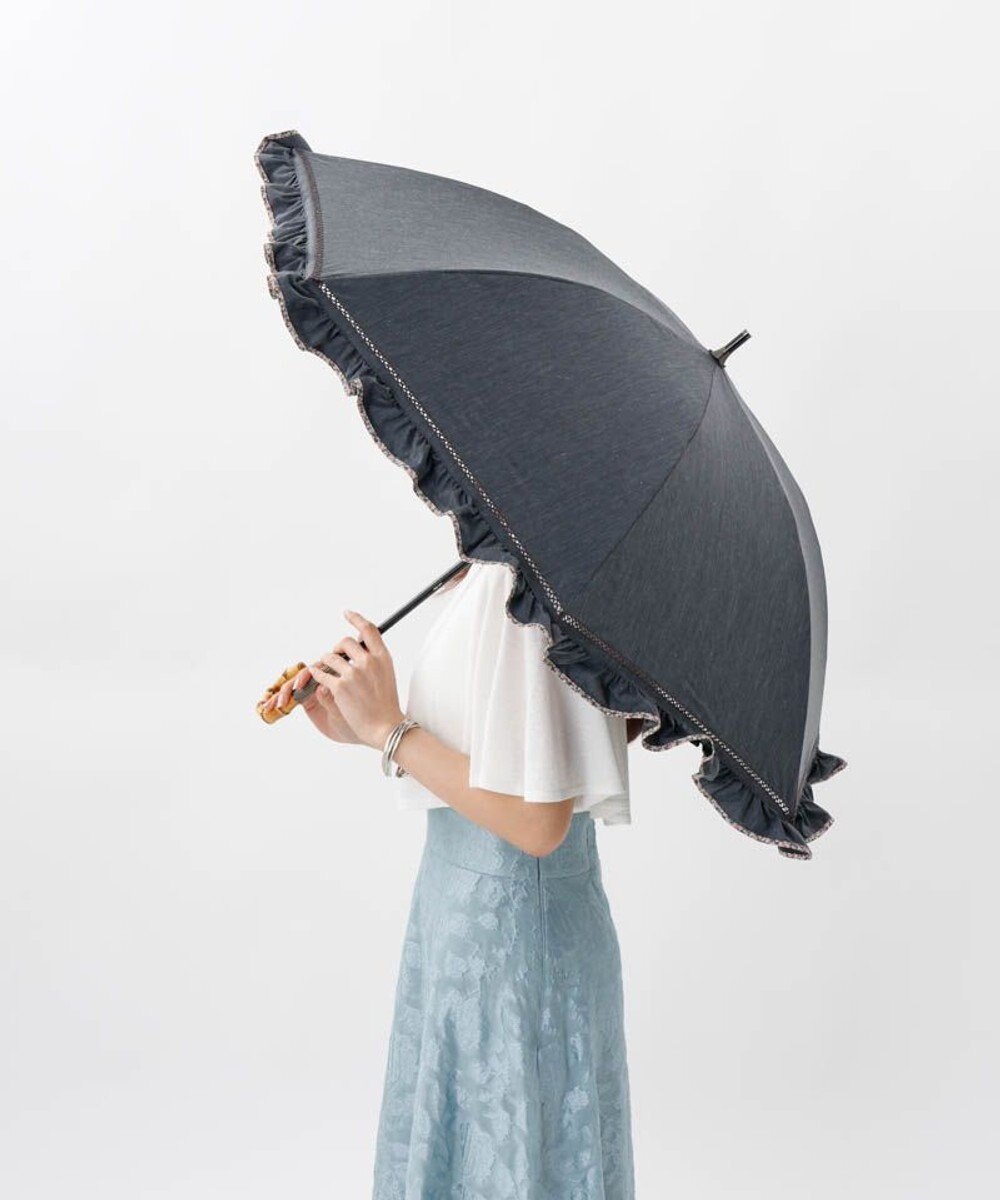 AURORA 【 JILL STUART（ジル スチュアート）】・WEB限定・　リバティパイピングフリル晴雨兼用パラソル(長傘) 