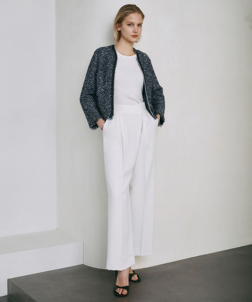 ICB 【洗える】シルフィルダブルクロス ワイドパンツ 