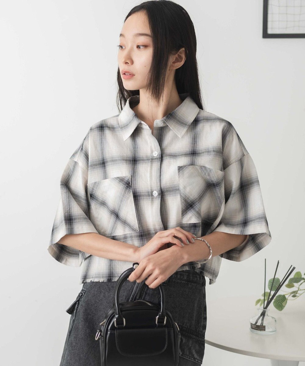 WEGO 【手洗い可/綿100％】オンブレチェックショートシャツ 