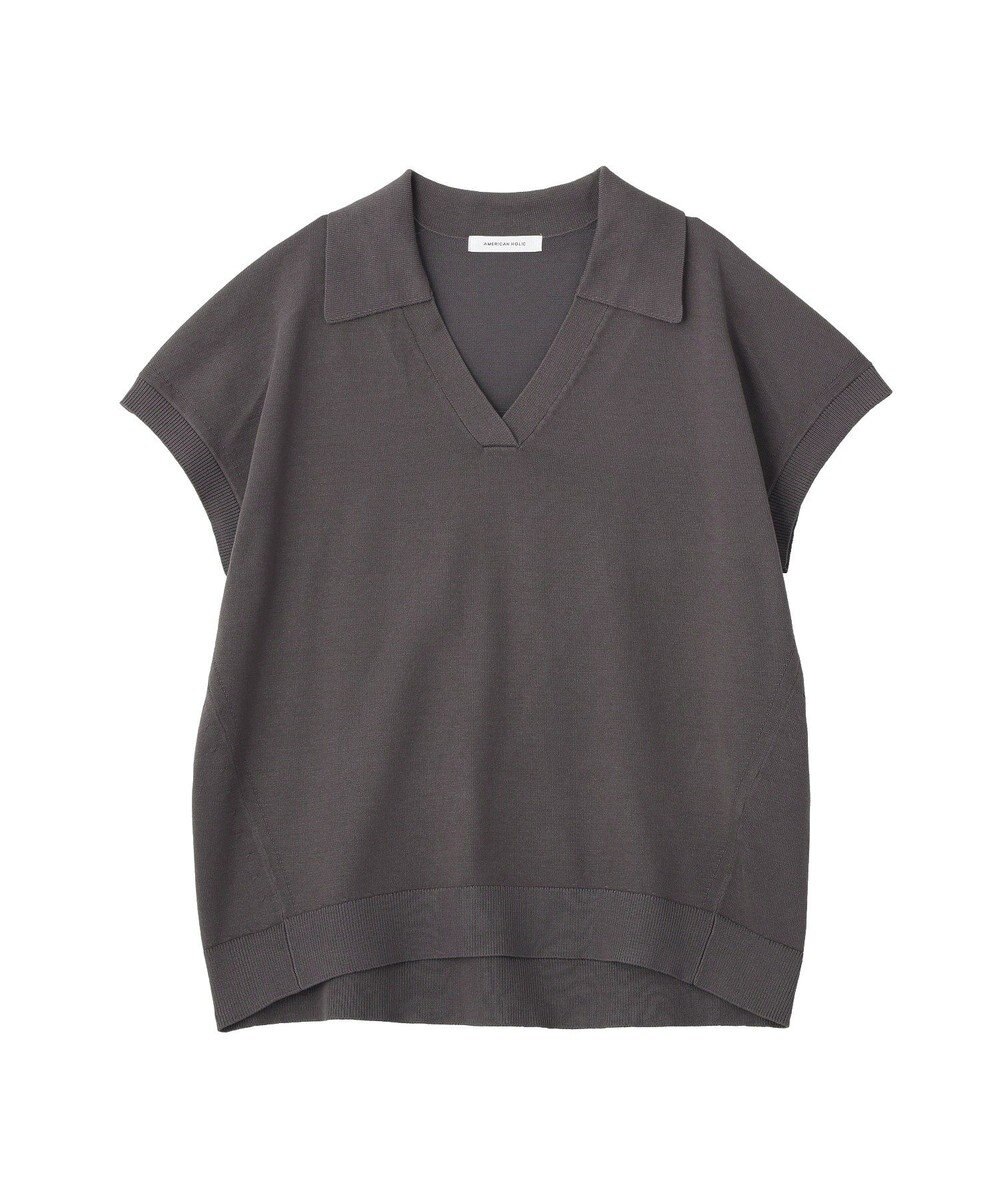 AMERICAN HOLIC フレンチスリーブスキッパールーズニットプルオーバー 