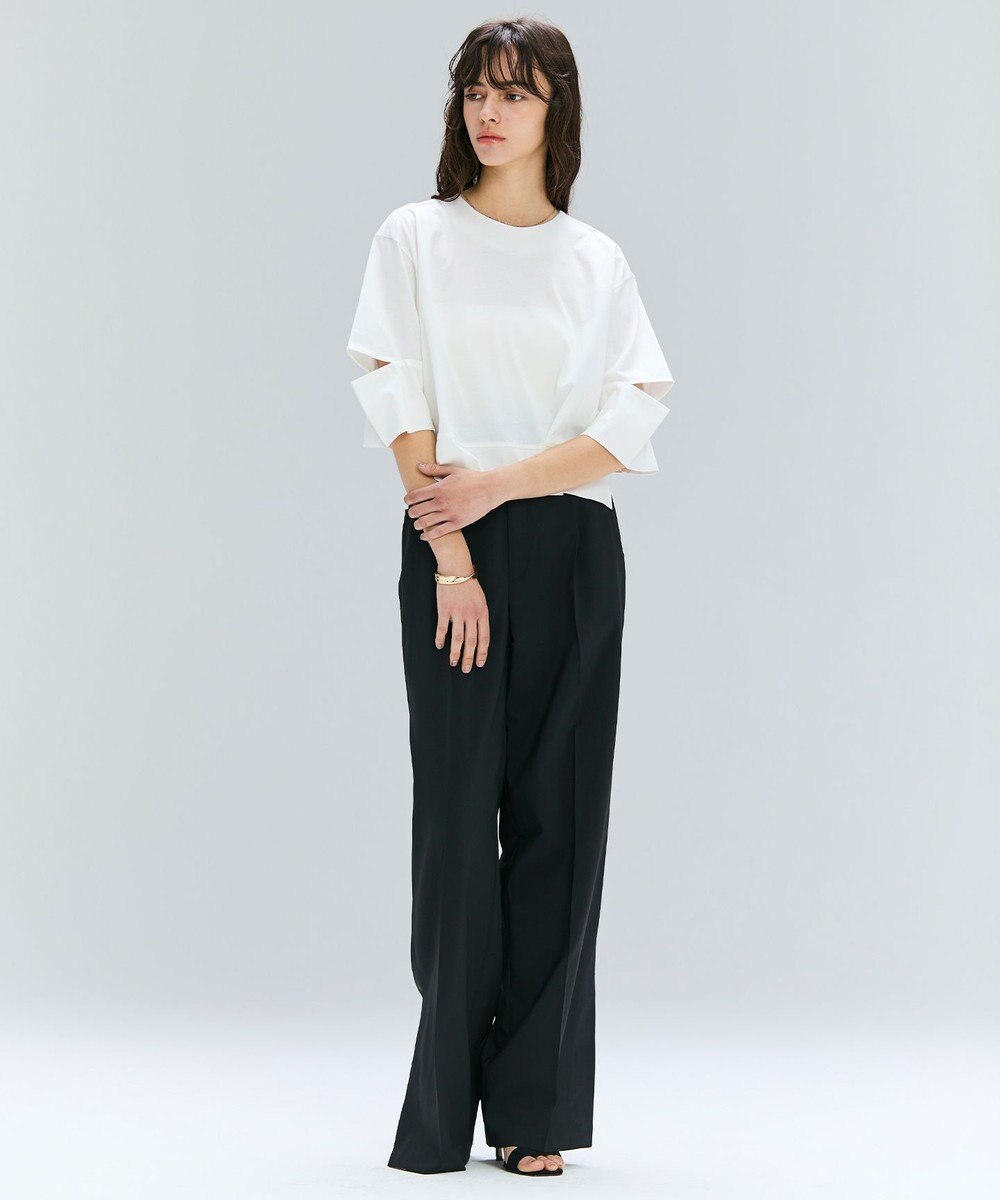 BEIGE， 【洗える/接触冷感/速乾/UVケア対応・Precious ９月号掲載】BATEAU / イージーウエストサイドスリットタックパンツ 