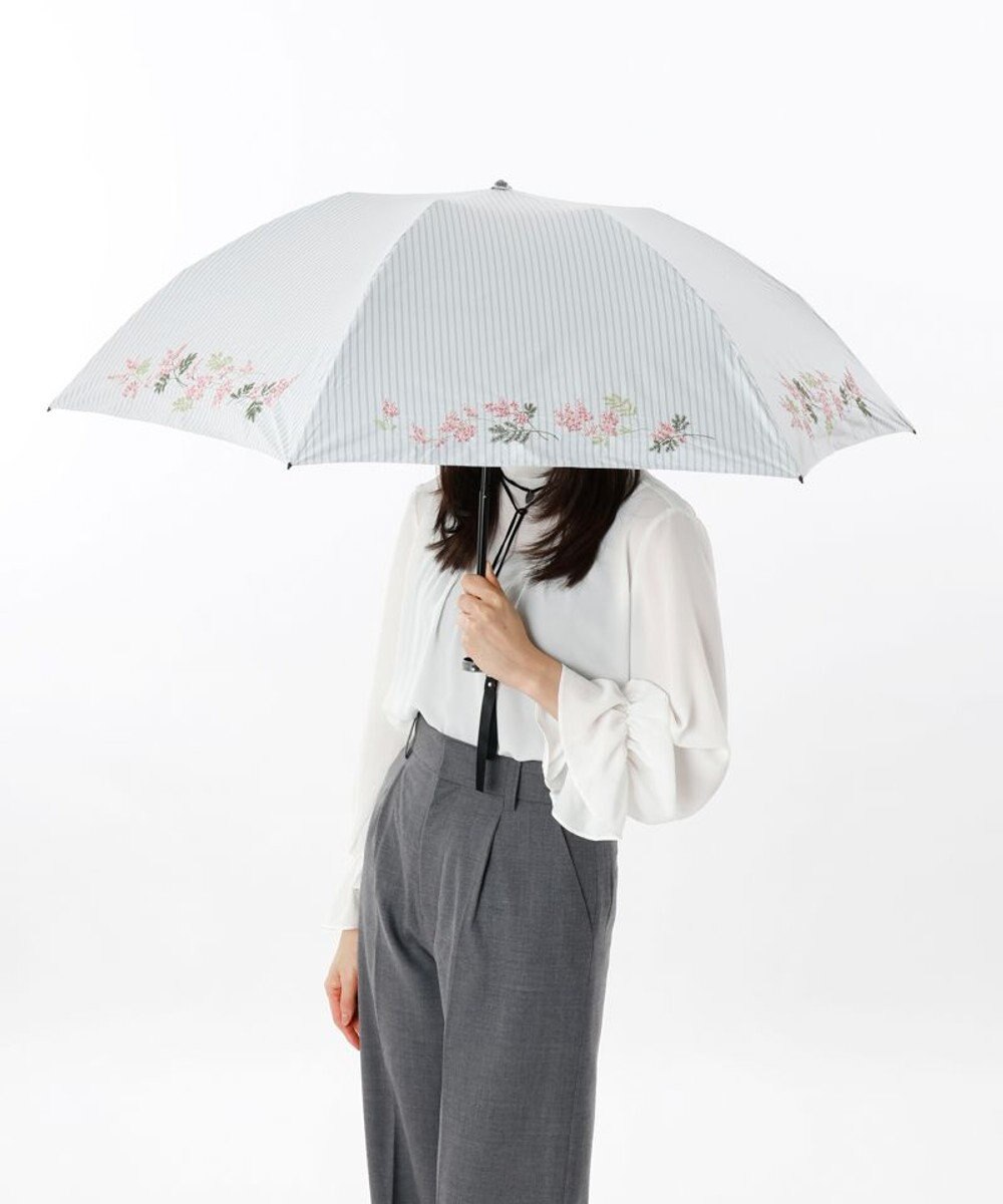 AURORA JILL STUART（ジル スチュアート）ミモザ刺しゅう晴雨兼用傘(折りたたみ傘) 