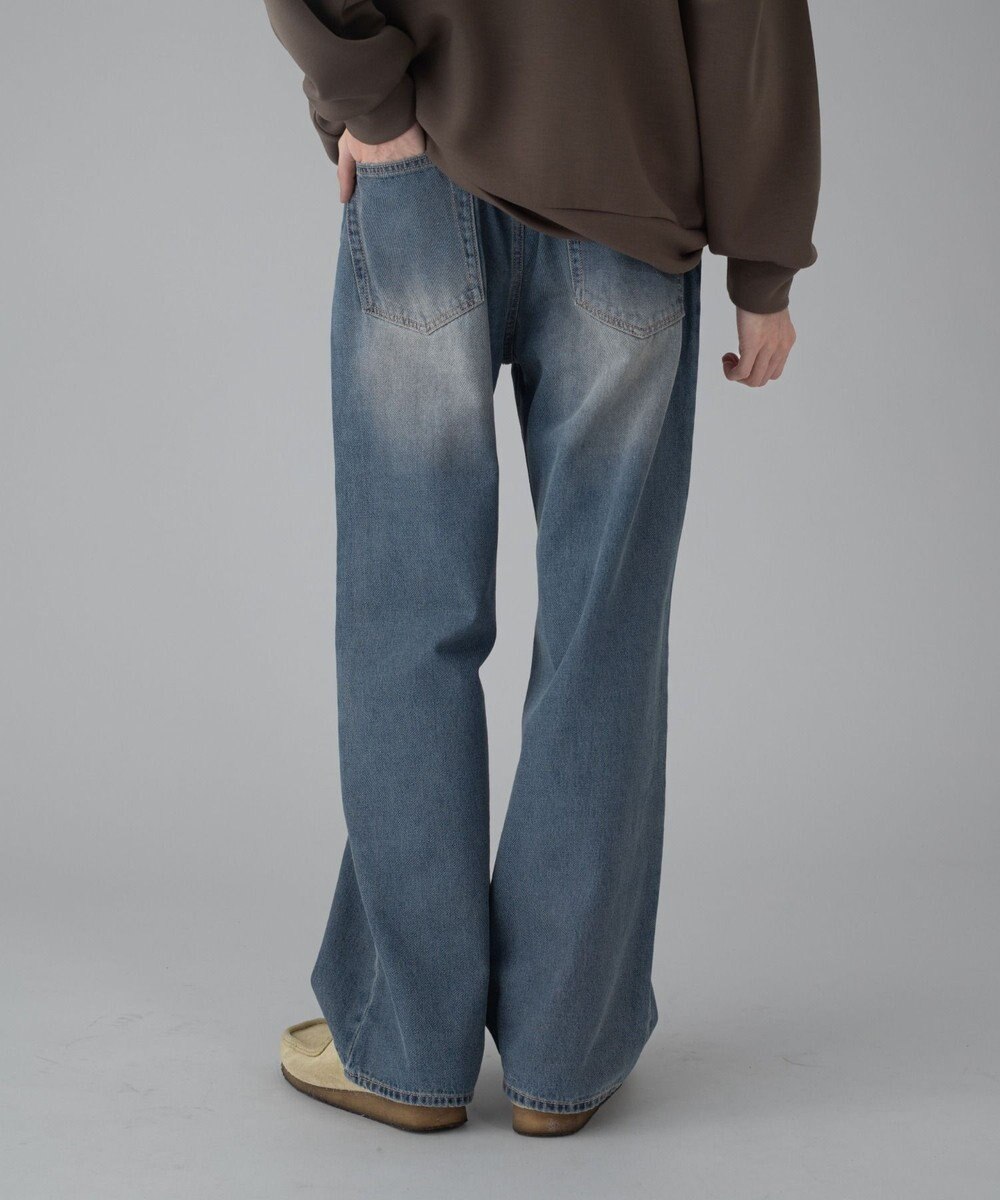 WEGO 【ユニセックス着用ITEM/ウエスト調整可】ストレートデニムパンツ 