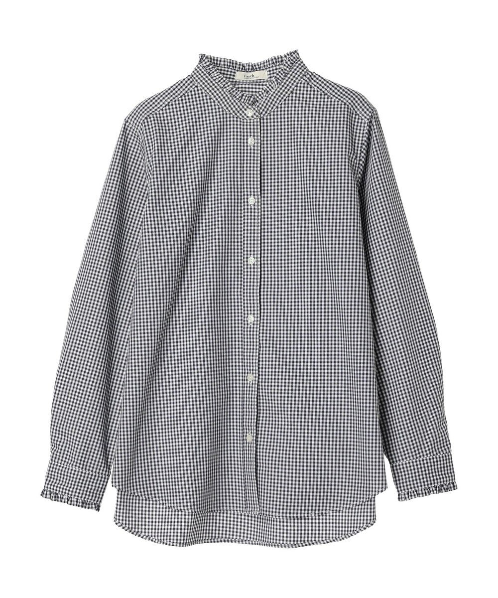 earth music&ecology スタンドフリルシャツ 