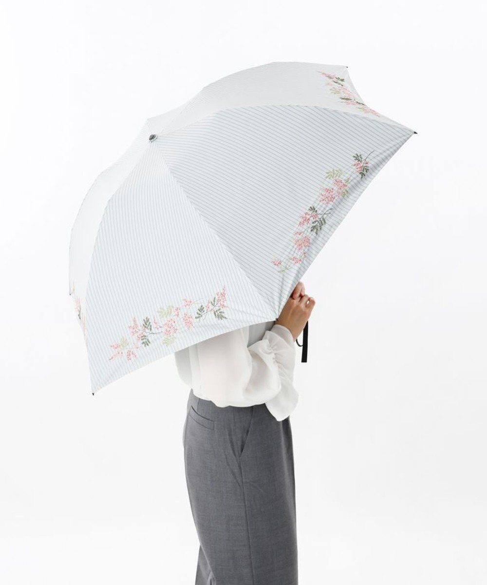 AURORA JILL STUART（ジル スチュアート）ミモザ刺しゅう晴雨兼用傘(折りたたみ傘) 