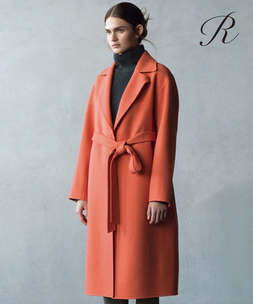 23区 S 【R(アール)】ウールメルトンリバー ロング ラップコート 