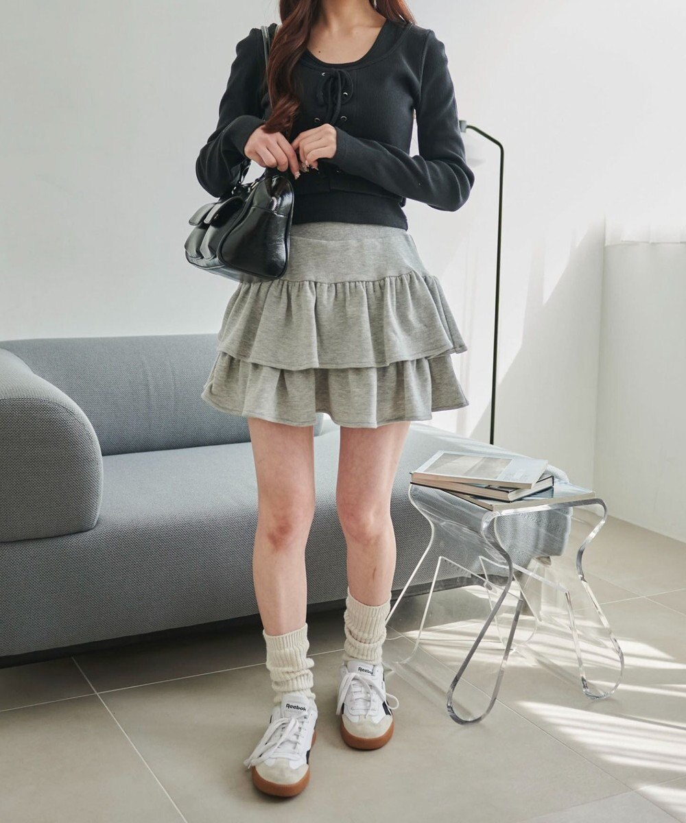 WEGO スウェットフリルスカパン 