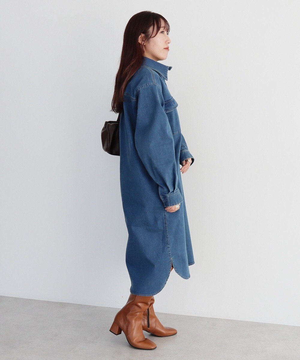 CRAFT STANDARD BOUTIQUE 裏起毛デニムヘンリーワンピース 