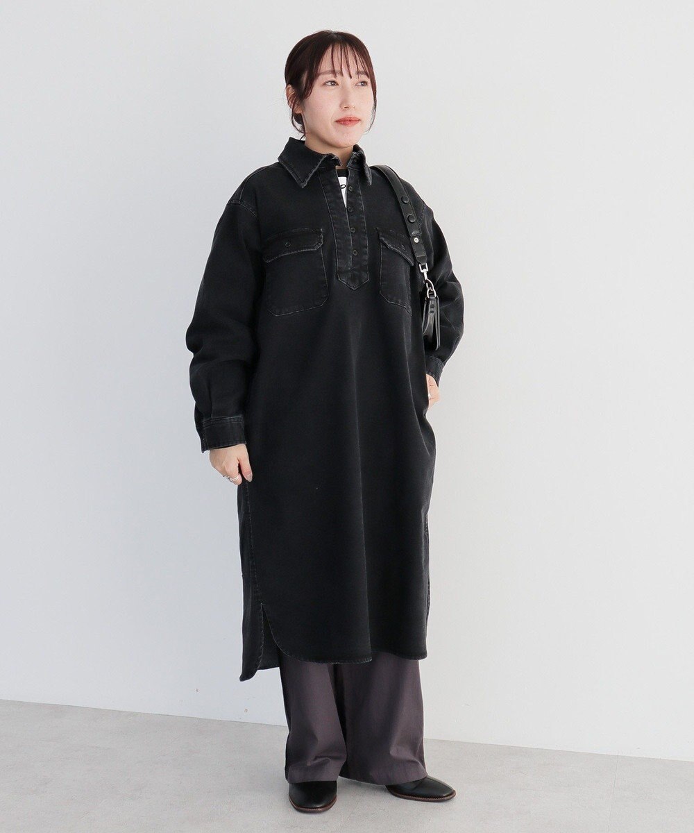 CRAFT STANDARD BOUTIQUE 裏起毛デニムヘンリーワンピース 