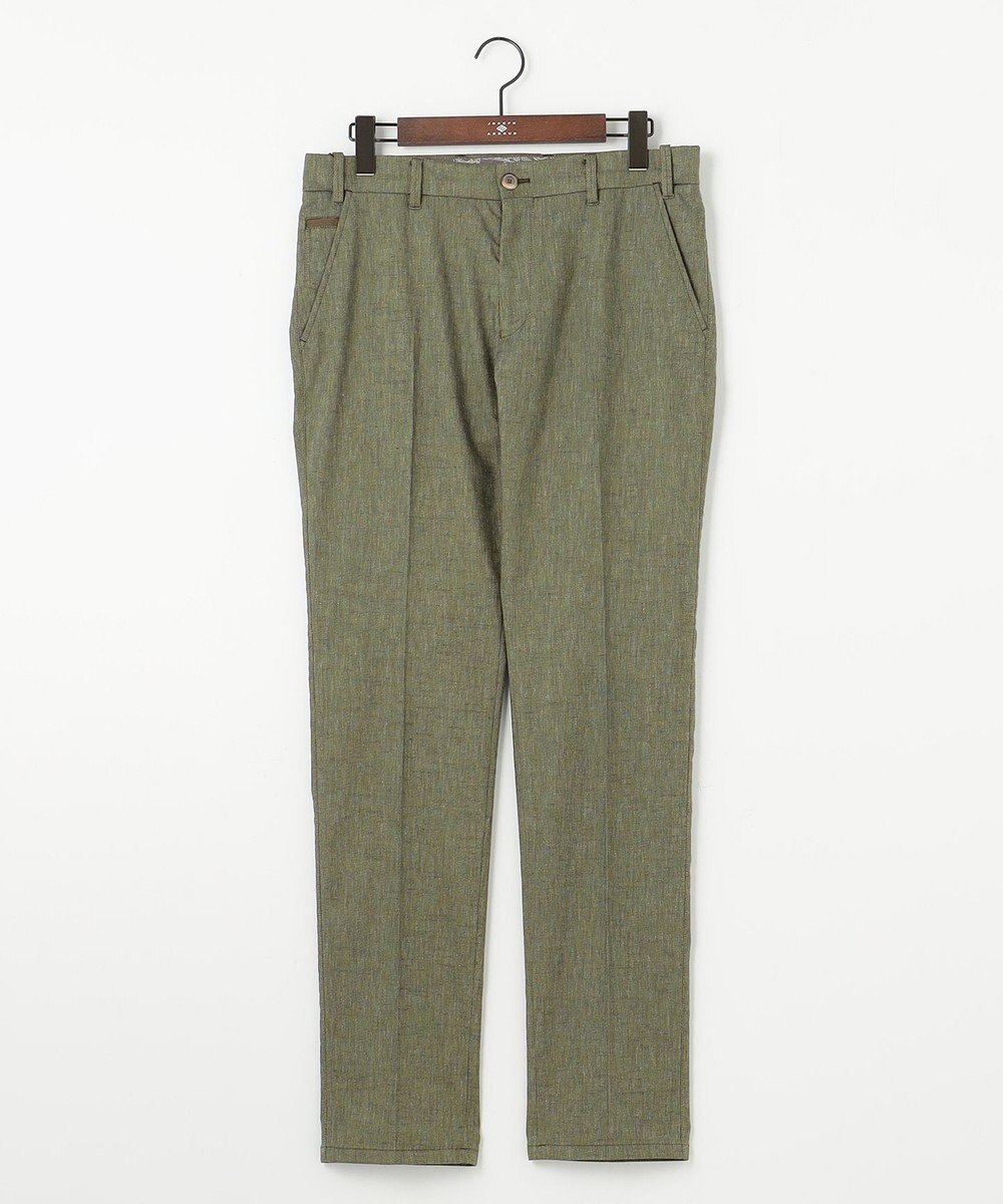 JOSEPH ABBOUD 【ウエストも伸びる！/ストレッチ】ミックスリネンシャンブレーパンツ 